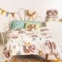 Parure de couette HappyFriday Moshi Moshi Happy Sloth Multicouleur Lit 1 persone 2 Pièces