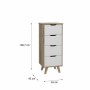 Chest of drawers Vankka Oak 45 x 42 x 108 cm 45 x 108,7 x 42 cm