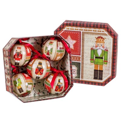 Boules de Noël Multicouleur Papier Polyfoam Casse-Noisette 7,5 x 7,5 x 7,5 cm (5 Unités)