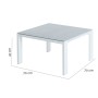 Table Basse Thais Table Blanc Aluminium Verre trempé 70 x 70 x 41 cm