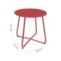 Table d'appoint Luna Rouge Acier 45 x 45 cm