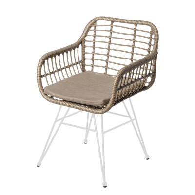 Garden chair Ariki 57 x 62 x 80 cm synthetic rattan Steel White