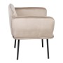 Armchair Synthetic Fabric Beige Metal