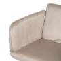 Fauteuil Tissu Synthétique Beige Métal