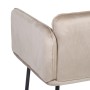 Armchair Synthetic Fabric Beige Metal