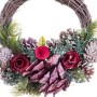 Advent wreathe Red Multicolour Rattan Plastic Foam Pineapples 24 x 22 x 8 cm