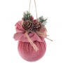 Christmas Baubles Multicolour Pink Corduroy Foam 6 x 6 x 6 cm (6 Units)