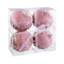 Boules de Noël Rose Doré Polyfoam Tissu 10 x 10 x 10 cm (4 Unités)