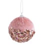 Boules de Noël Rose Doré Polyfoam Tissu 10 x 10 x 10 cm (4 Unités)