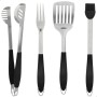 Barbecue Utensils Set Aktive 4 Pieces Barbecue Stainless steel 10 x 42 x 4 cm (4 Units)