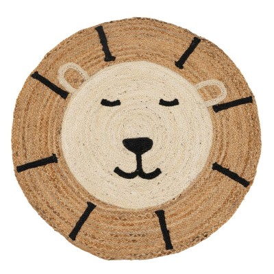 Carpet Lion White Beige 100 % Jute 100 x 100 cm