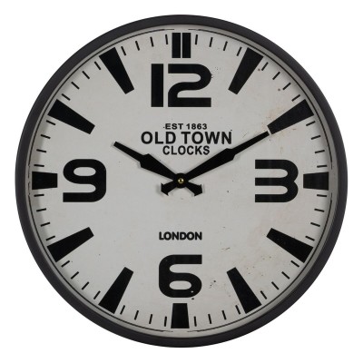 Wall Clock White Black Iron 46 x 46 x 6 cm