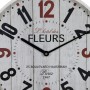 Horloge Murale Blanc Bois Verre 40 x 40 x 4,5 cm