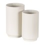 Set de pots de fleurs Crème Fer 16,5 x 16,5 x 28 cm (2 Unités)