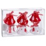 Décorations de Noël Blanc Rouge Métal Cloche 4,5 cm (6 Unités)