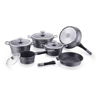 Batterie de Cuisine Royalty Line ES2014M Gris Argenté 14 Pièces