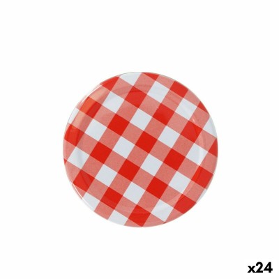 Set of lids Sarkap   Gingham 6 Pieces 8,5 x 0,8 cm (24 Units)