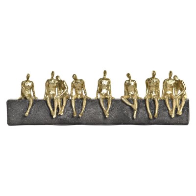 Figurine Décorative DKD Home Decor Doré Résine Gris foncé Personnes Moderne (45,3 x 6,8 x 13,7 cm)