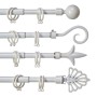 Curtain Bar Extendable 170 - 320 cm White Iron (8 Units)