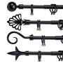 Curtain Bar Extendable Black Iron 5 x 178 x 5 cm (8 Units)