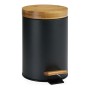 Pedal bin Andrea House Black Matt Metal Bamboo 3 L (Ø 17 x 26 cm)