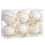 Boules de Noël Blanc Polyfoam Tissu 6 x 6 x 6 cm (6 Unités)