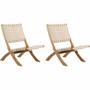 Garden chair Beau Rivage Beige 75 x 73 x 60 cm Foldable 2 Units