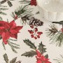 Nappe enduite antitache Belum Christmas Flowers Rouge Vert Naturel 250 x 150 cm