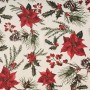 Nappe enduite antitache Belum Christmas Flowers Rouge Vert Naturel 250 x 150 cm