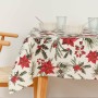 Nappe enduite antitache Belum Christmas Flowers Rouge Vert Naturel 300 x 150 cm