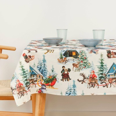 Nappe enduite antitache Belum  Christmas Landscape Multicouleur 150 x 150 cm