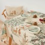 Nappe enduite antitache Belum Christmas Deer Marron Rouge Vert Lin 100 x 150 cm