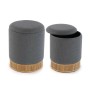 Detachable Pouffe Versa Grey Bamboo MDF Wood 36 x 44 x 36 cm (2 Pieces)