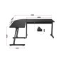 Bureau Huzaro HZ-Hero 6.0 Noir Acier Fibre de Carbone 178 x 4 x 112 cm