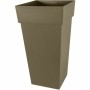 Plant pot EDA XXL Tuscany Taupe polypropylene Squared 43,3 x 43,3 x 80 cm