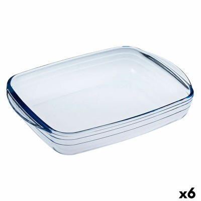 Rectangular Mould Ô Cuisine Ocuisine Vidrio Transparent Glass 23 x 15 x 5 cm Rectangular (6 Units)