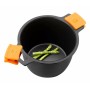 Pot with Glass Lid BRA Braisogona_A273903 Black Black/Orange Wood Aluminium Plastic Cast aluminium Ø 20 cm (1 Unit)