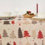 Stain-proof resined tablecloth Belum Laponia Red Grey Linen 100 x 150 cm