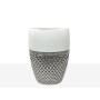 Vase Romimex White Silver Ceramic 15 x 24 x 9 cm