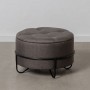 Pouf 63 x 63 x 41 cm Tissu Synthétique Métal Gris foncé