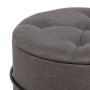 Pouf 63 x 63 x 41 cm Tissu Synthétique Métal Gris foncé