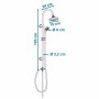 Shower Column Rousseau Sonora 2 Stainless steel 150 cm 50 cm