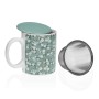 Cup with Tea Filter Versa Bellis Green Stoneware