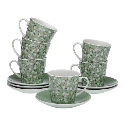 Ensemble de tasses à café Versa Fleurs 6 Unités Porcelaine