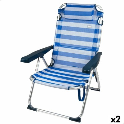 Folding Chair Aktive Striped 48 x 90 x 60 cm (2 Units)