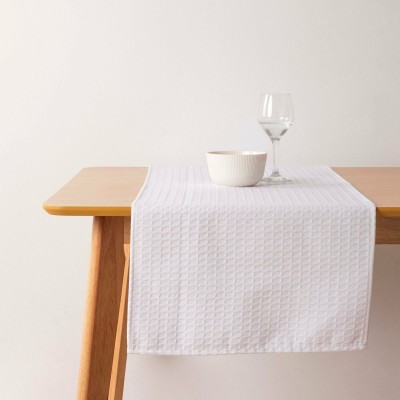 Chemin de Table Belum Waffle Blanc 45 x 140 cm