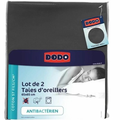 Pillowcase DODO 2 Units White Anthracite 65 x 65 cm