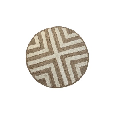 Tapis DKD Home Decor Scandi Blanc Marron Clair Jute (150 x 150 x 1 cm)