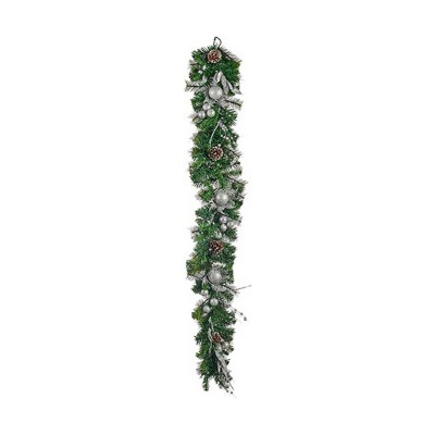 Christmas garland Brown Green Silver 24 x 12 x 180 cm