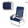 Beach Chair Aktive Slim Foldable Navy Blue 47 x 87 x 58 cm (2 Units)